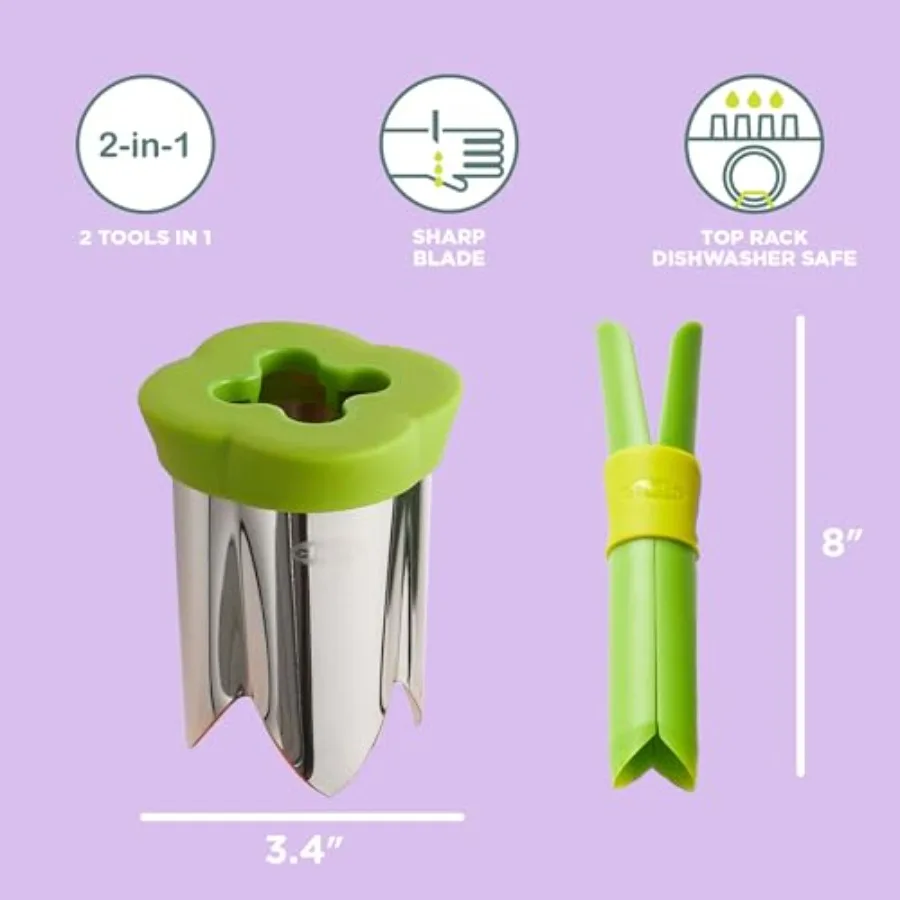 2in1 Peper- en Jalapeno-boorset met genesteld ontwerp voor efficiënte opslag Moeiteloos ontzaaien en snelle voedselbereiding