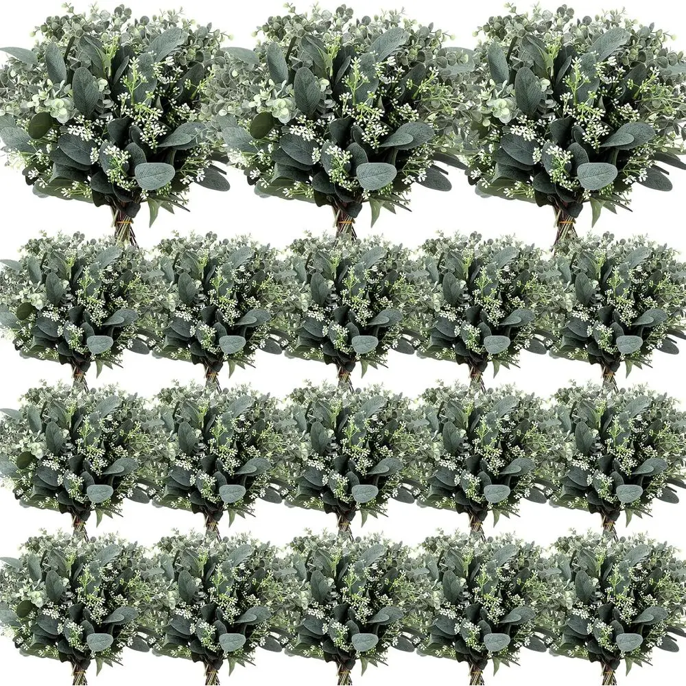 

Eucalyptus Leaves Stems Bulk, White Seeded, Artificial Silver Dollar Leaves, Sprays, Oval or Wreath Garland, Floral Bouquets, Ar