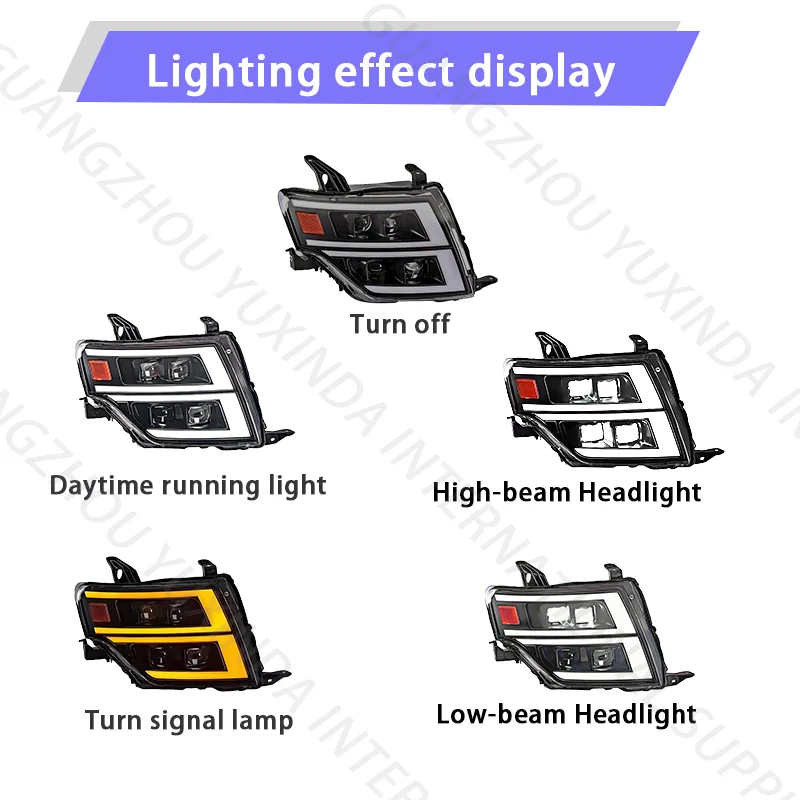 مصابيح أمامية للسيارات عالية الجودة لميتسوبيشي باجيرو V93 V87 V97 2009-2021 ضوء النهار المعدل 06-21