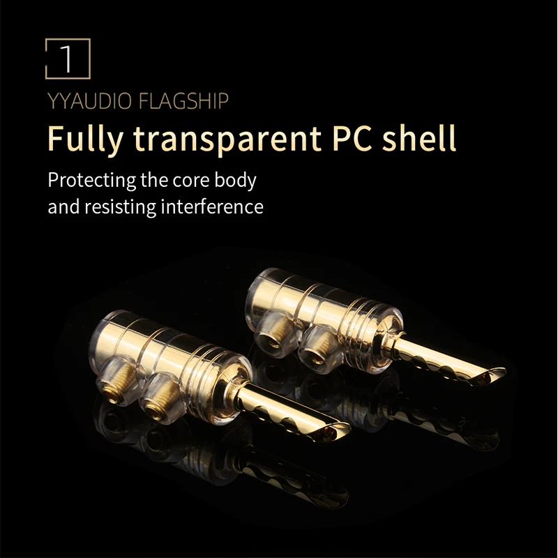 8Pcs HiFi Audio Adapter Copper Gold Plated Banana Plug Amplifier Speaker Cable Connector for AMP CD Player Speaker