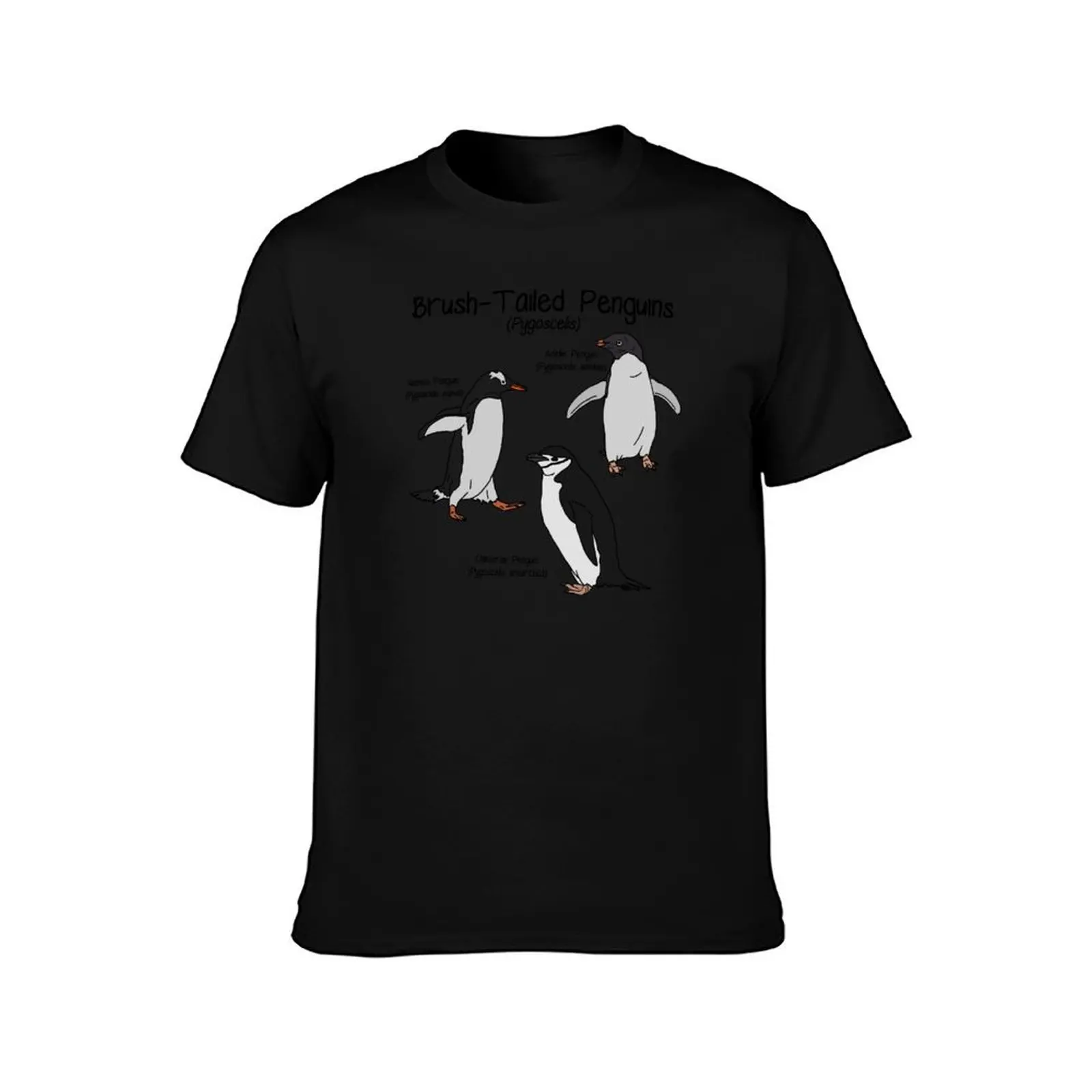 Brush-Tailed Penguins T-Shirt Summer Casual Cotton Tee Oversized Streetwear Tops Vintage Graphic Print Unisex Men Women