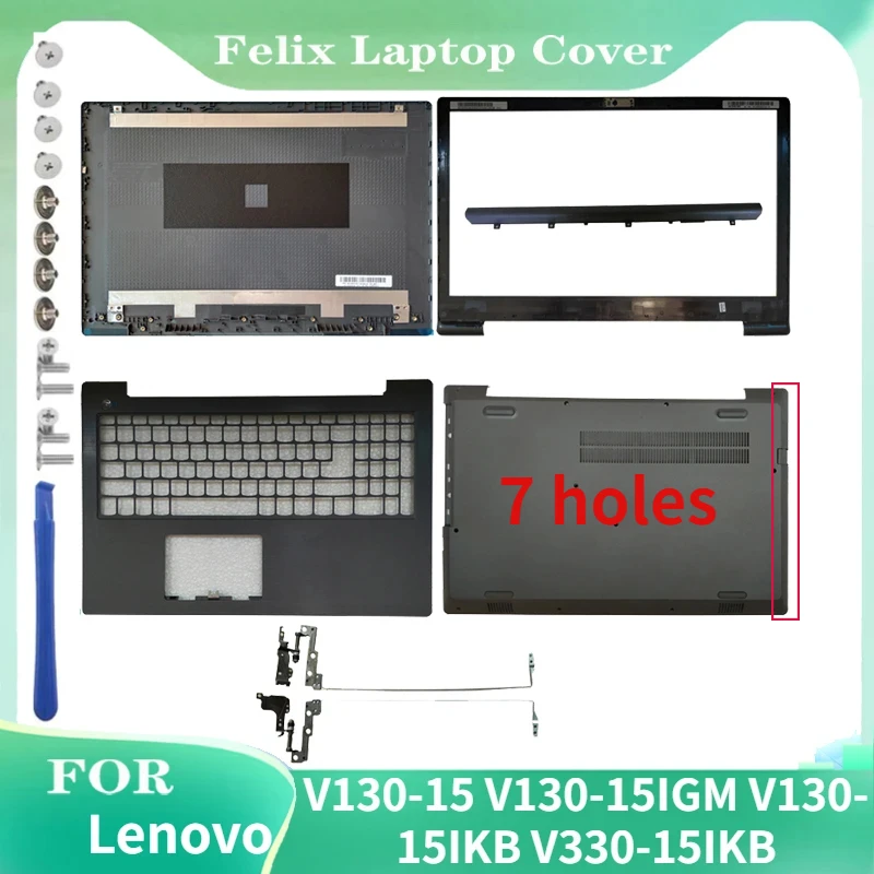 

NEW For Lenovo V130-15 V130-15IGM V130-15IKB laptop LCD Back Cover/Bezel/Palmrest/Bottom Case Hinges/Hingecover Replace Gray