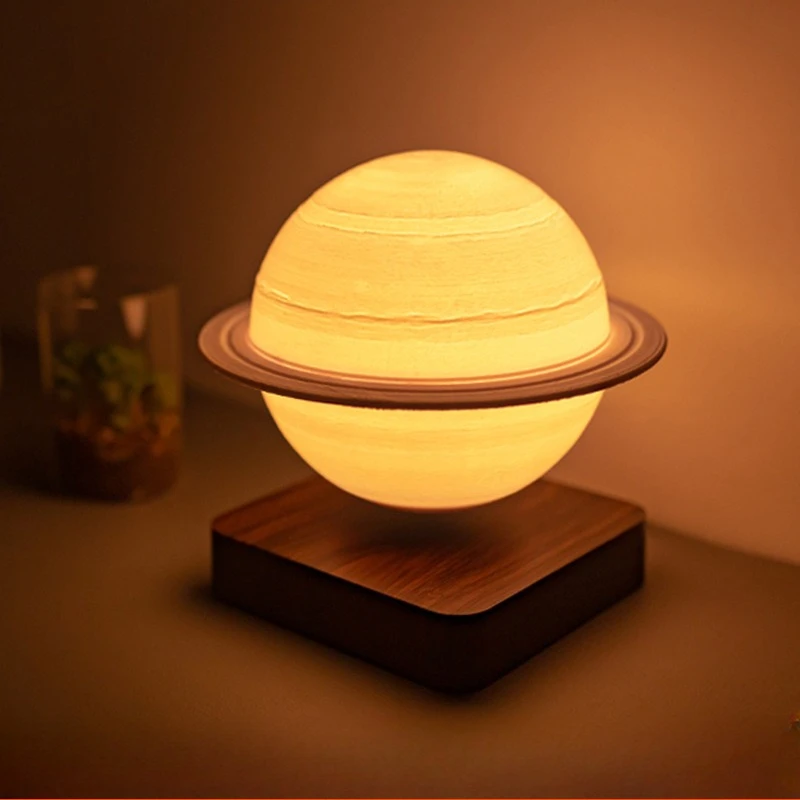 18cm Magnetic Levitation Saturn Lamp 3 Color LED Planet Light Bedroom Desktop Creative Decor Gift