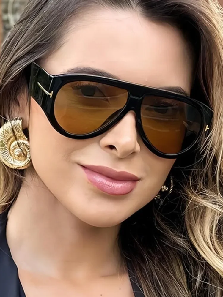 Vintage Luxury Brand Designer Oversized Round Sunglasses Women For Men Trend Shades Big Frame Windproof Popular Punk Sun Glasses