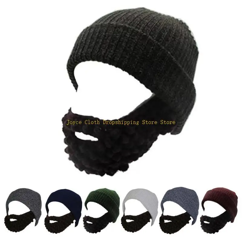 Adult Winter Beard Hat Knit Balaclava Mask Full Face Cover Hat Performances Wear 10CD