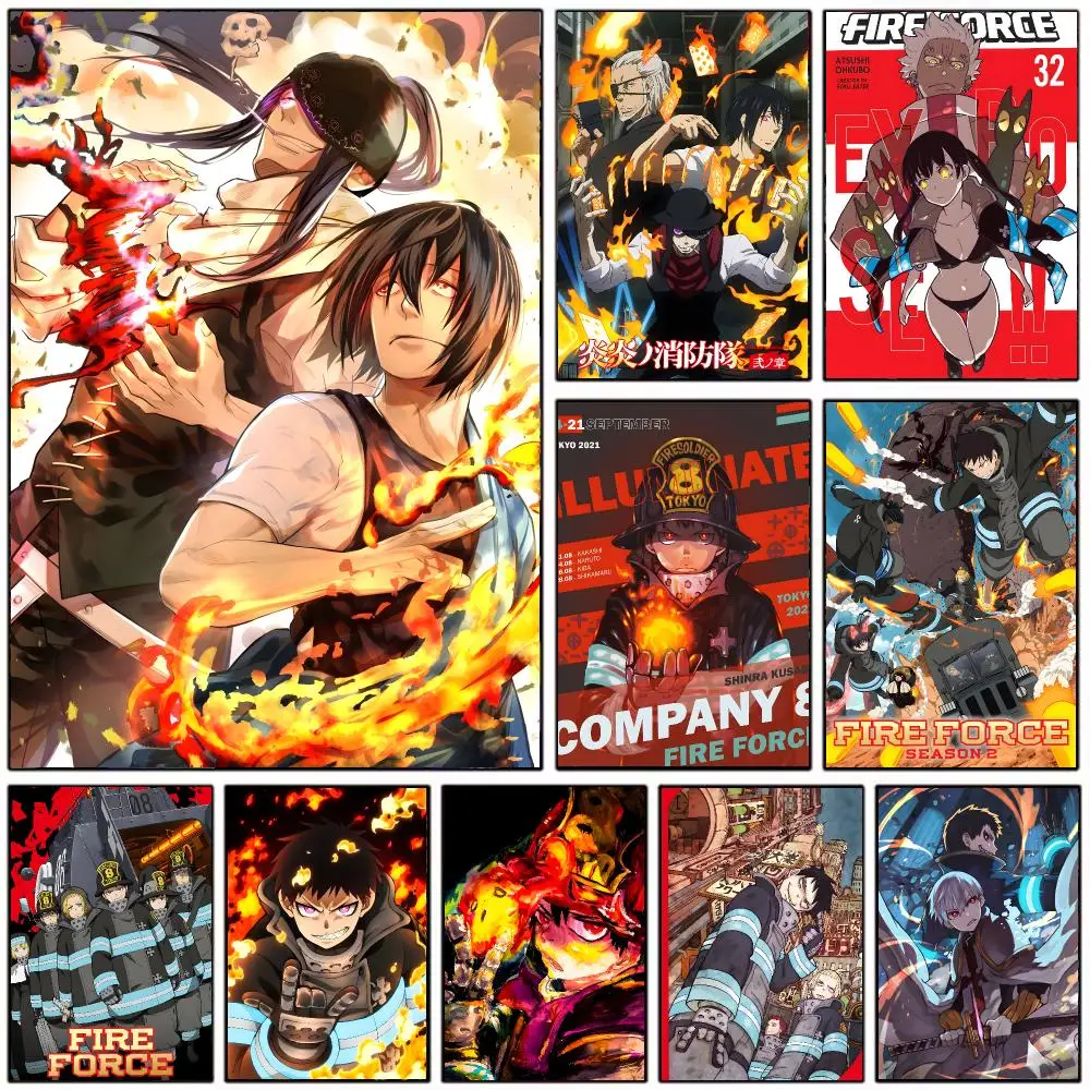 Shonen Animation F-Fire Force Poster Wall Art Print Decorative Mural Home Decor Gift Unframed