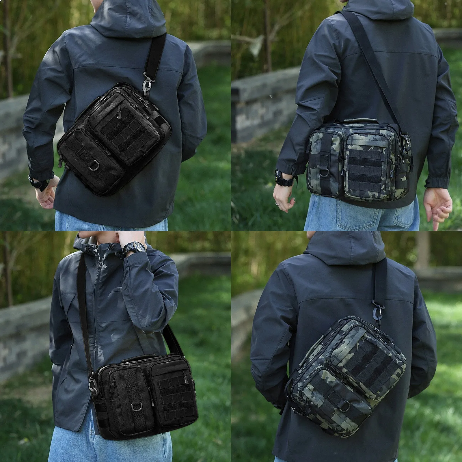 Tactical Men Shoulder Bag High Quality Canvas Crossbody Travel Bag For Man Vintage Large Capacity Men Messenger Bag Bolsos
