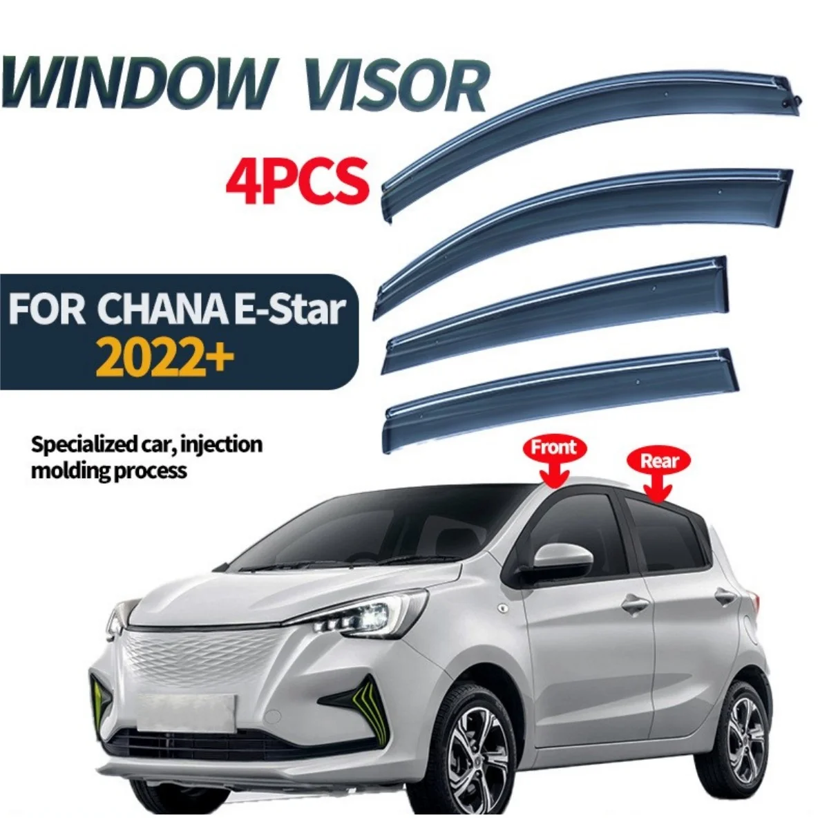Fit For Changan E-Star EV 2022 2023+ Thickening Side Window Visor Rainproof Wind Deflectors Sun Wind Rain Shield