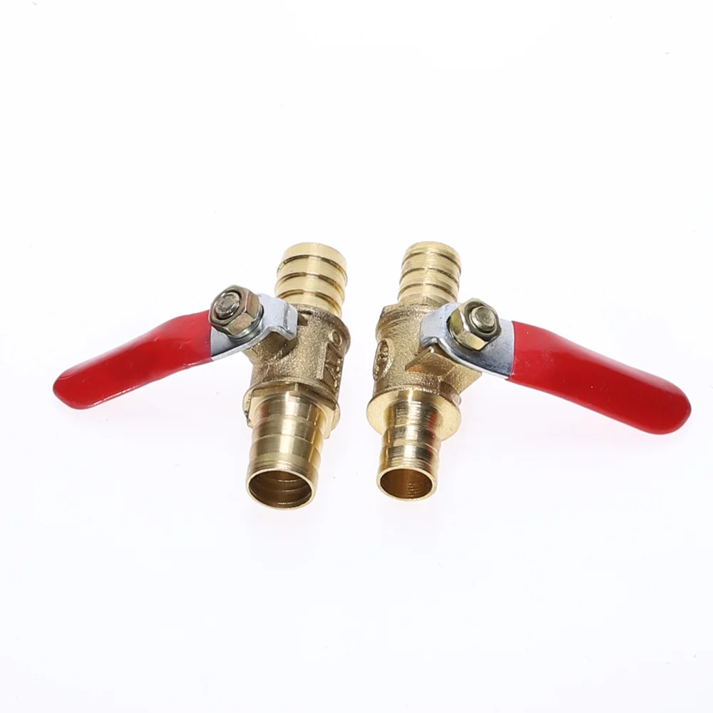 6mm-12mm Hose Barb Inline Brass Water Oil Air Gas Fuel Line Shutoff Ball Valve Pipe Fittings