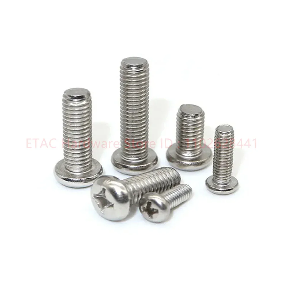 M3 M3.5 M4 M5 M6 M8 M10  Round Head Cross Screw Electronic Small Size Recessed Pan Head Phillips Screws DIN7985 GB818