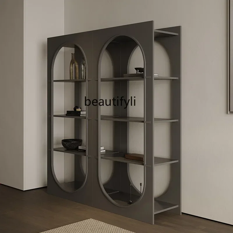 

x1Nordic minimalist bookshelf living room storage solid wood shelf integrated against the wall floor shelf study