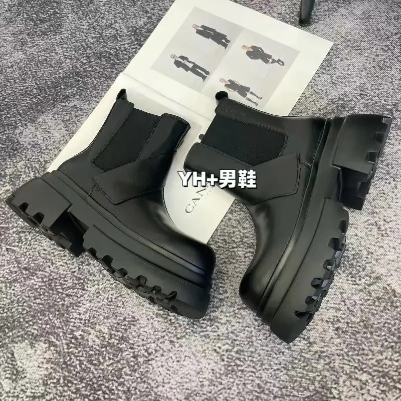 

Ботинки «Челси» увеличения роста 7 см, модные осенние и зимние бархатные ботинки в британском стиле на толстой подошве с круглой головкой