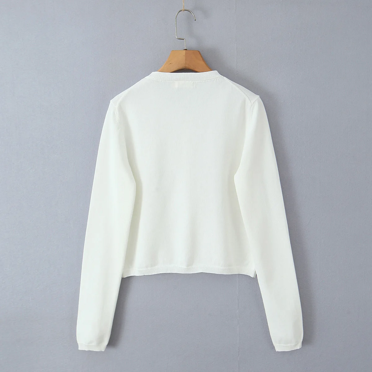 Jenny&Dave 2024 Autumn Minimalist Basic Sweater Women Tops French Single Breasted Solid Color Knitted Cardigan