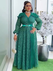Party Evening Dresses For Women 2026 African Clothing Long Sleeve Lace Maxi Robes Dubai Turkey Kaftans Gowns Birthday Prom Dress