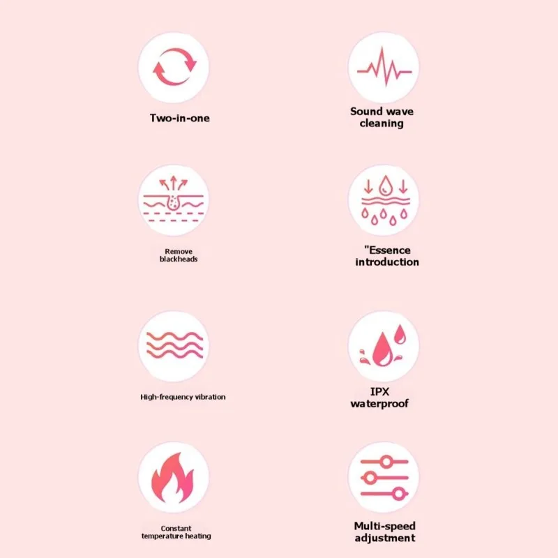 

【OFF SHELF】Ультразвуковой скрабер для лица 2-в-1 и силиконовый очиститель пор и средство для удаления черных точек