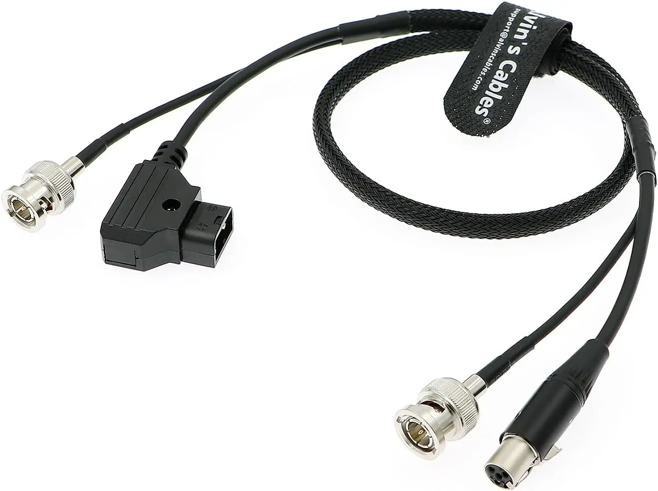 Alvin's Cables TV Logic Monitor Combination Power Cable Mini 4 pin XLR to D-Tap & BNC to BNC 75 Ohm SDI Video Coaxial Cable for