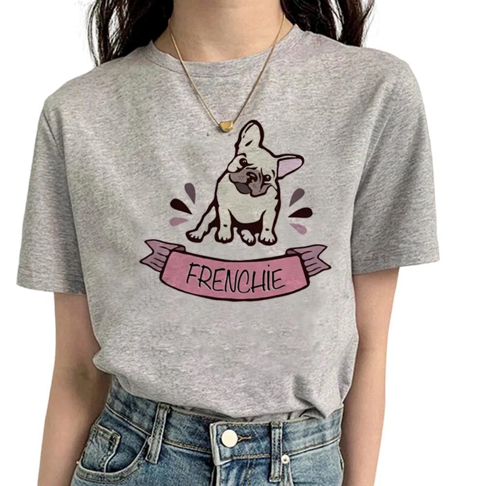 

French Bulldog tshirt women anime designer t-shirts female harajuku clothing