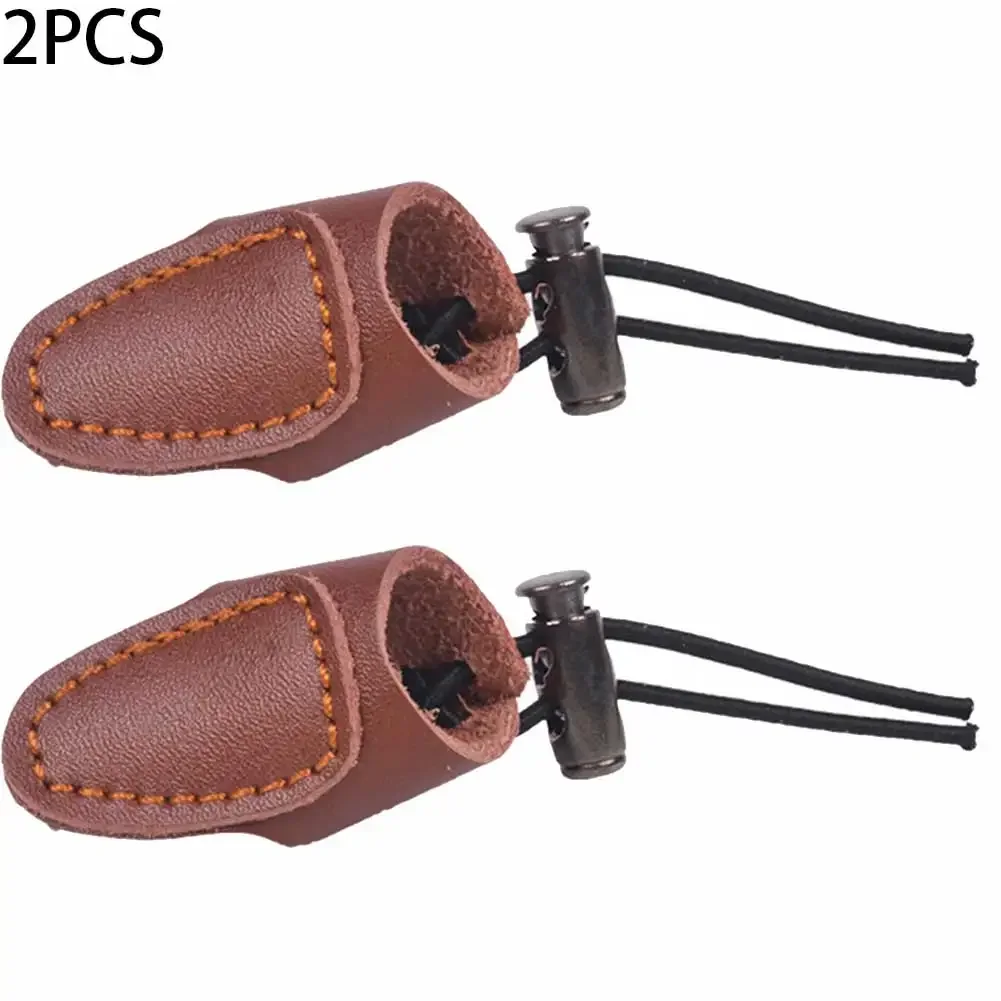 2pcs Archery Leather Thumb Ring Finger Guard Tab Glove Bow Protection 4.5x2.5cm Anti-sweat Material Archery Protective Gear