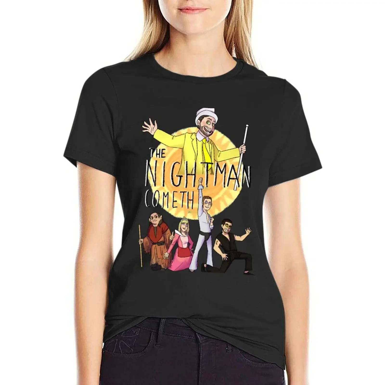 

Night Man Cometh T-Shirt funnys vintage clothes blacks black t-shirts for Women