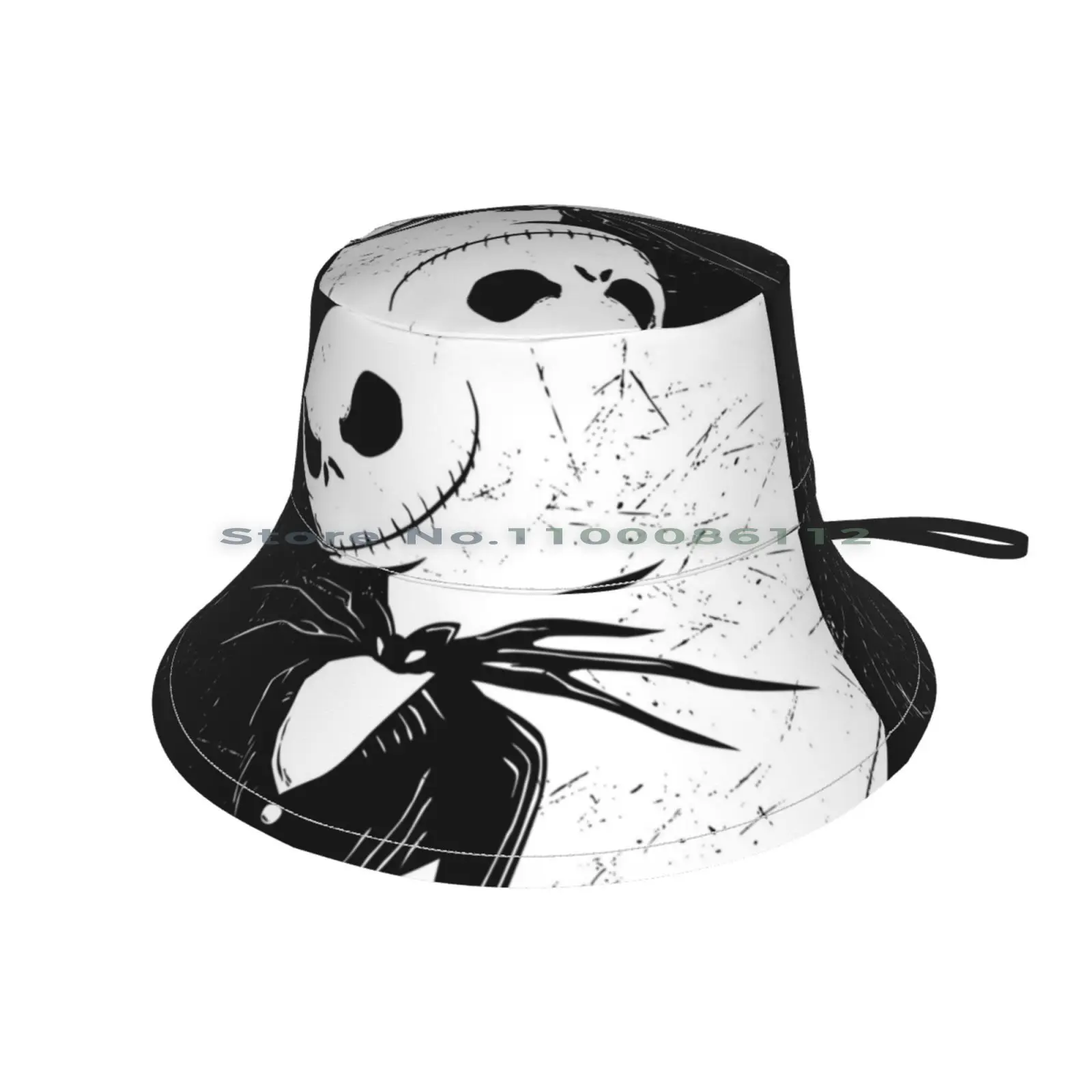 Black And White Jack Beanies Knit Hat Mask Movies Skeleton Halloween Animation Brimless Knitted Hat Skullcap Gift Casual