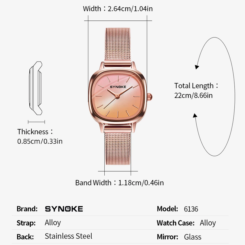 Gold Watch Women Watches Ladies Creative Steel Women's Bracelet Watches Female Waterproof Clock SYNOKE Brand Relogio Feminino