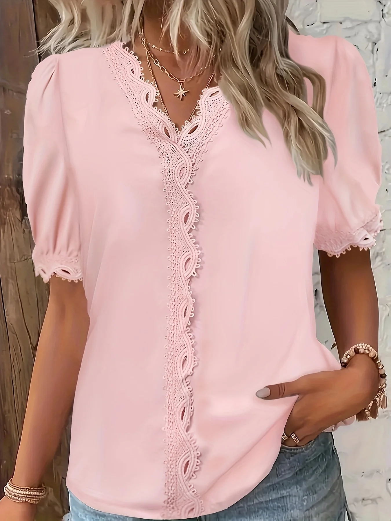 

Temperament Blouse Casual Loose Woman Shirt Elegant Short Sleeve Blouse Weekday
