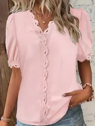 Temperament Blouse Casual Loose Woman Shirt Elegant Short Sleeve Blouse Weekday