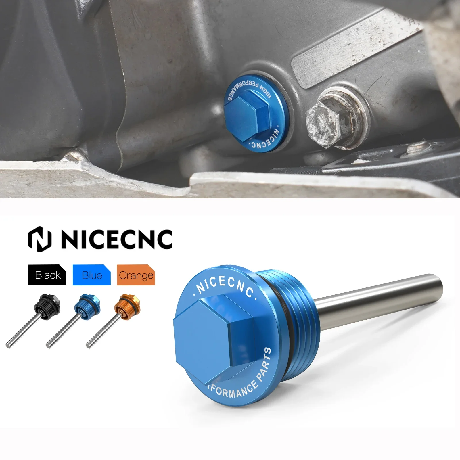 NICECNC For Husqvarna FE 250 FE350 FE450 FE501 FC250 FC FE FS FX 250 350 450 501 2014-2026 Left Filter Magnetic Oil Drain Plug