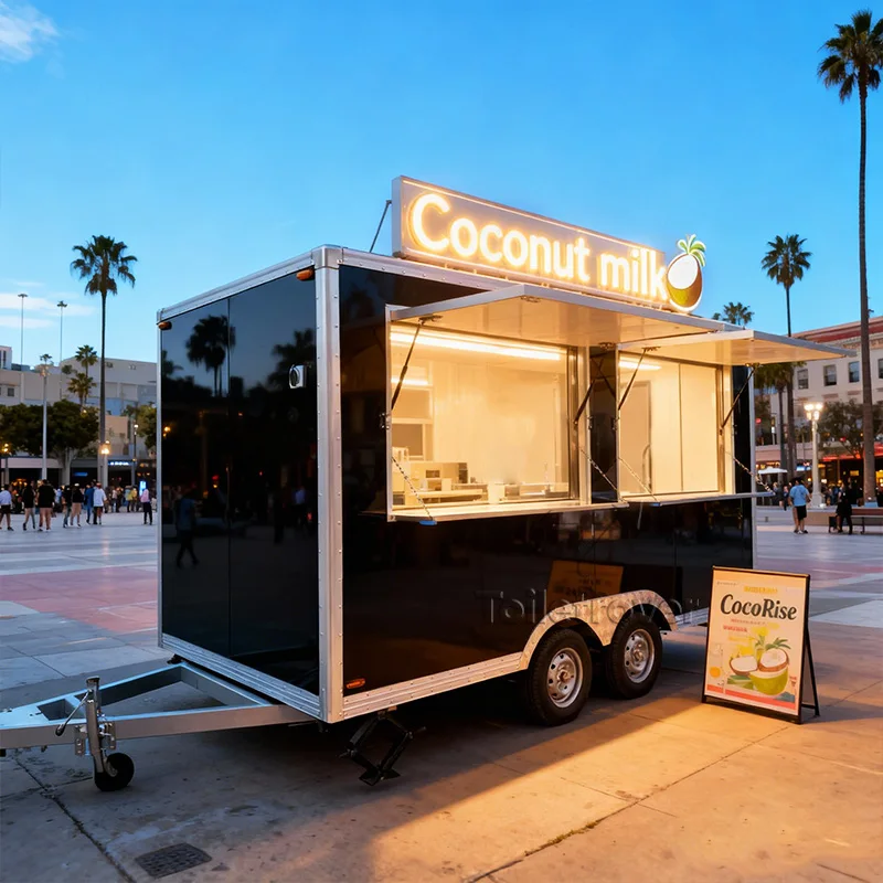 

Мобильный фудтрак для уличной торговли: прицеп для продажи еды, крепов и выпечки, передвижная тележка для еды на продажу