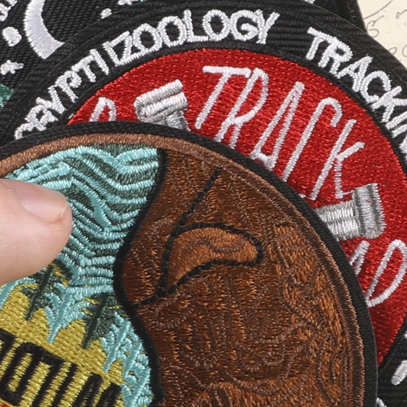 Diy Cryptozoology Embroidery Iron on Patches Monster Cloth Appliques Mothman Badge Extraterrestrials tracking Emblem for Jackets