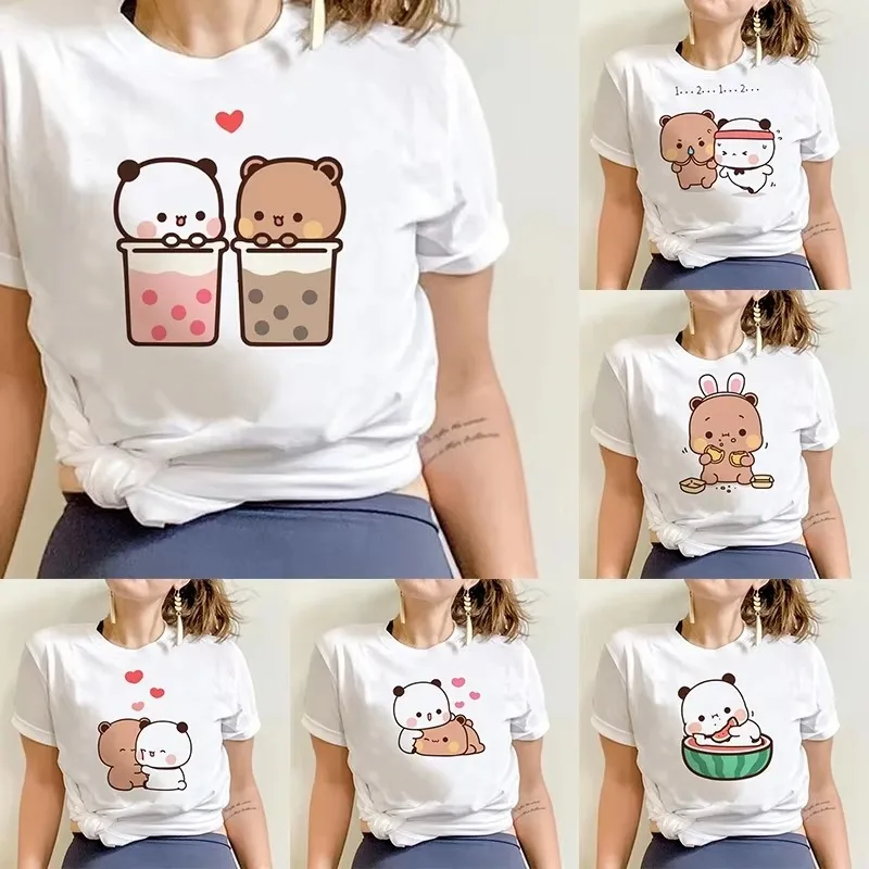

Women's Cute Cartoon Bubu Dudu T-Shirt Y2K Punk Fun T-Shirt Streetwear Anime Harajuku Crewneck Cotton T-Shirt