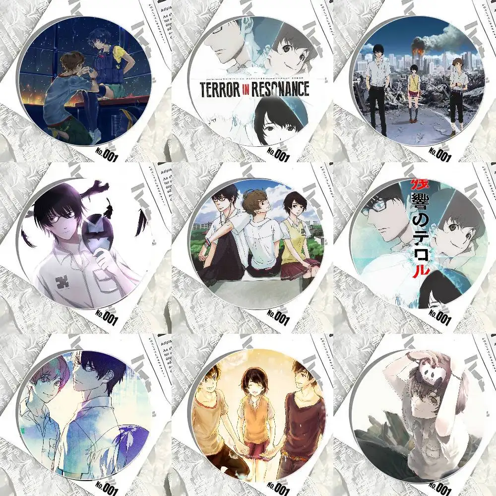 Terror In R-Resonance Anime Cartoon Style Badge Brooches On Backpack Decoration Round Enamel Pins For Accessorys