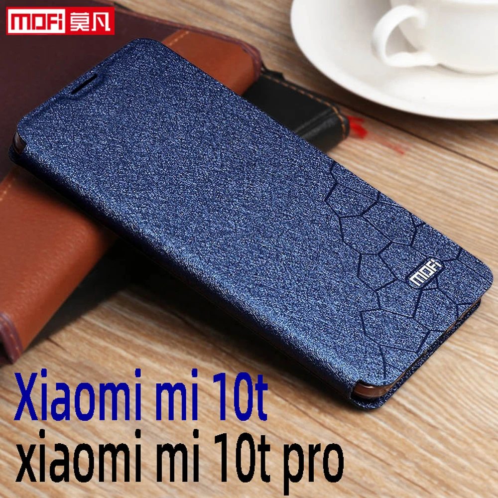 

for xiaomi mi10t cover xiaomi 10t pro flip case leather tpu soft back book with holder mofi luxury glitter 10t full coverage bag
