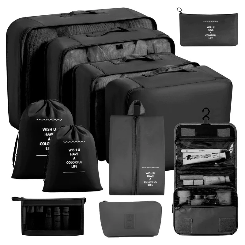 7/8/9/10 Stuks Set Reisorganisator Opbergzakken Koffer Verpakking Cubes Set Koffers Draagbare Bagage Kleding Schoen netjes Pouch Opvouwbaar