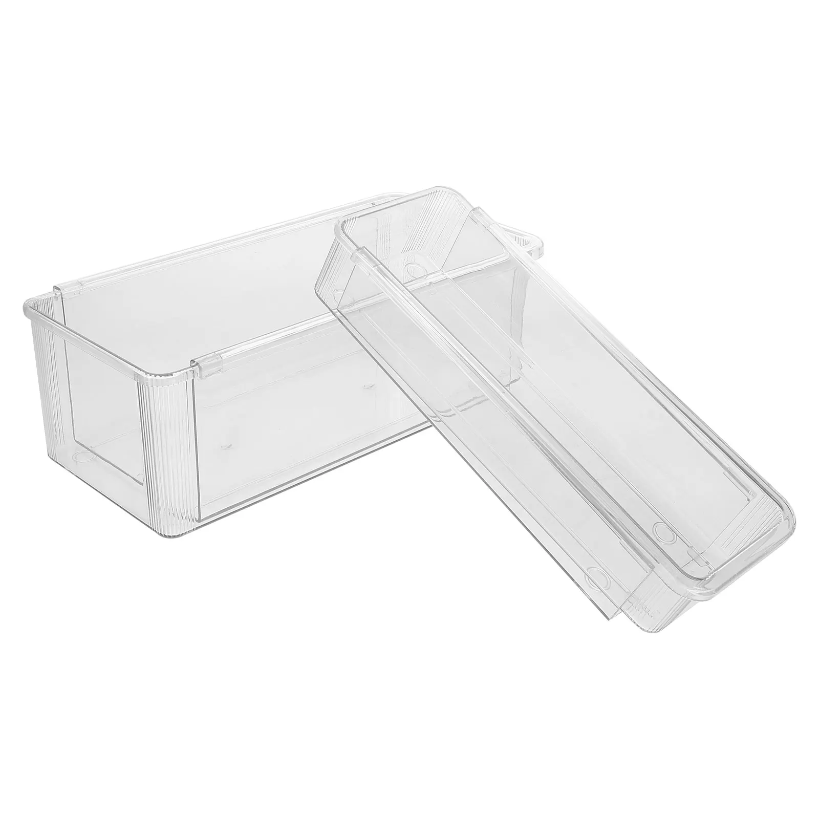 

2 Pcs Storage Box Adjustable Desk Drawer Organizer Tray Clear Plastic Divider