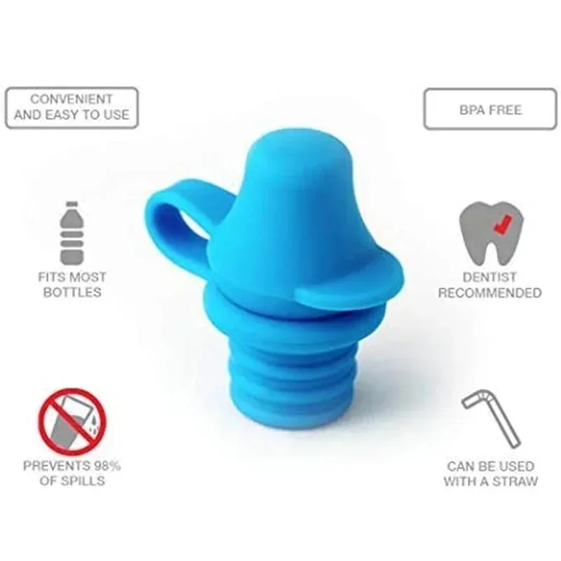 Baby Water Bottle Cap Silicone Bottles Cover Top Spout Adapter Anti-Spill Bottle Lid Replacement for Kids Adults