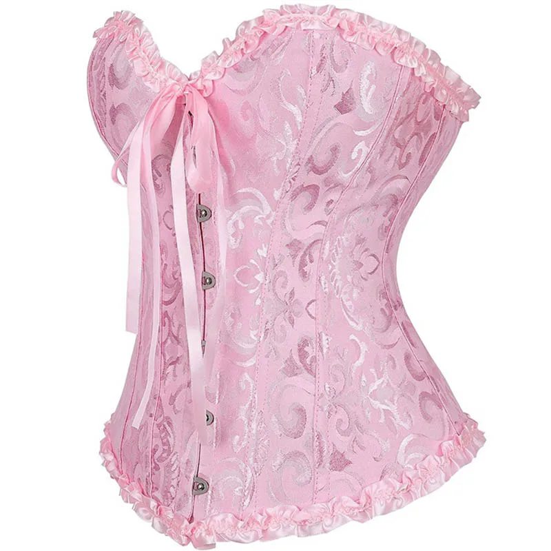 

Women Sexy Corsets Bustiers Steampunk Korset Women Lingeries Dance Wearing Costumes Floral Lace Boned Corsets And Bustiers