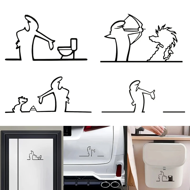 ملصق سيارة بسيط من La Linea ممتص للصدمات ونافذة الباب ملصق حائط بتصميم شخصية كرتونية لتزيين السيارة المنزلي #2