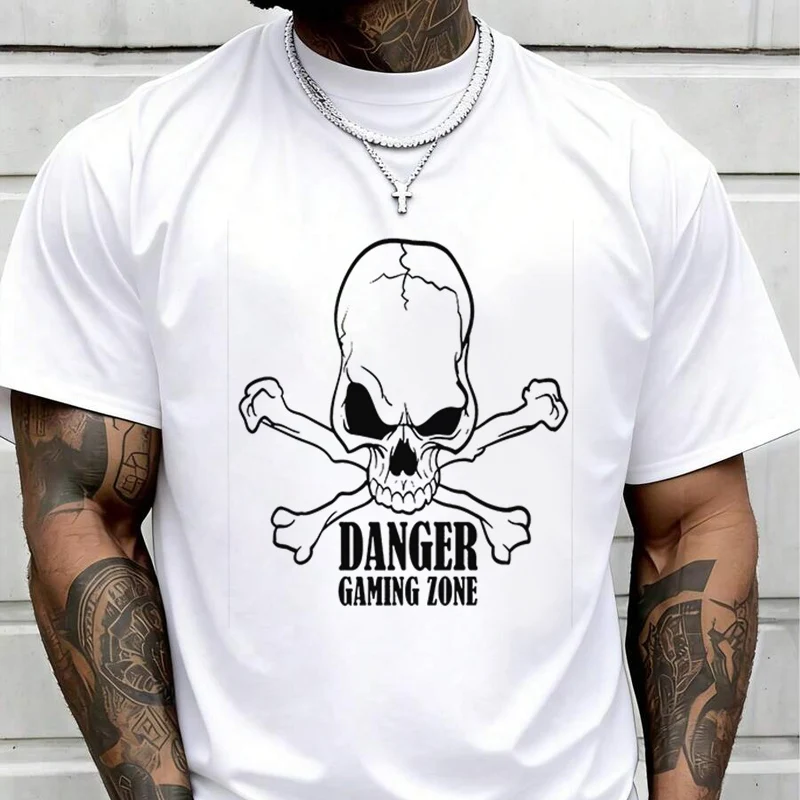 Summer Danger Gaming Zone T-Shirt Men Women Loose Breathable Quick Drying Short Sleeved Sports TShirt