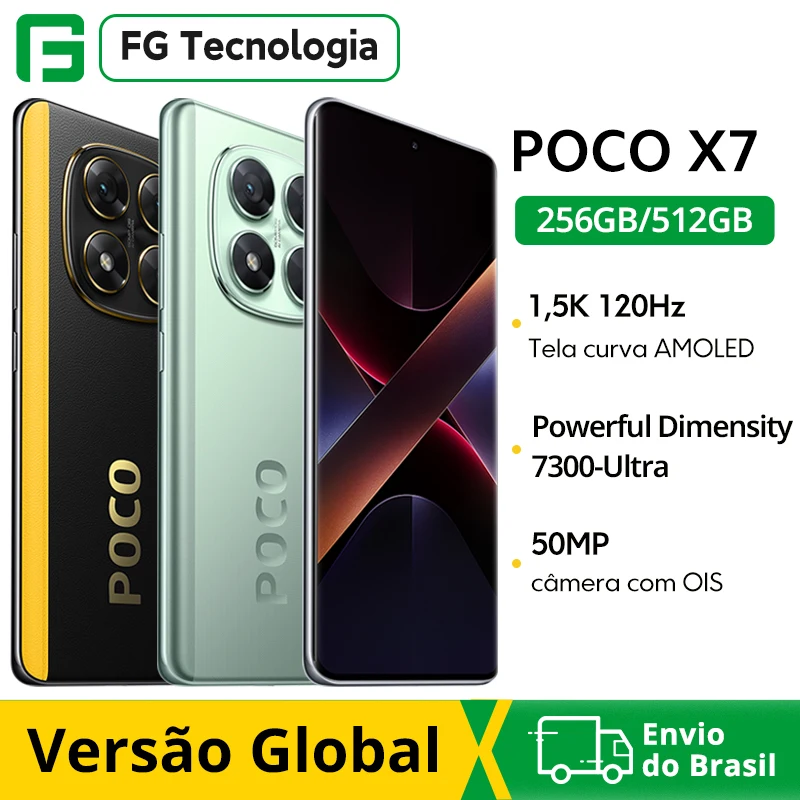 Globale Version POCO X7 Smartphone Abmessung 7300-Ultra 6,67" 120Hz AMOLED Display 45W 5110mAh 50MP Kamera IP68 Xiaomi HyperOS NFC
