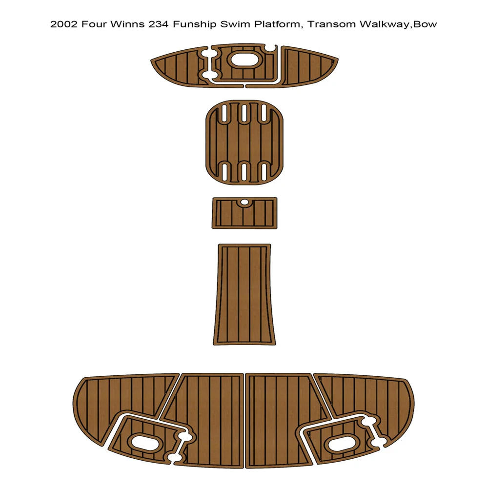 

2002 Four Winns 234 Funship Платформа для плавания с бантом Лодка Коврик из пенопласта EVA из тикового дерева