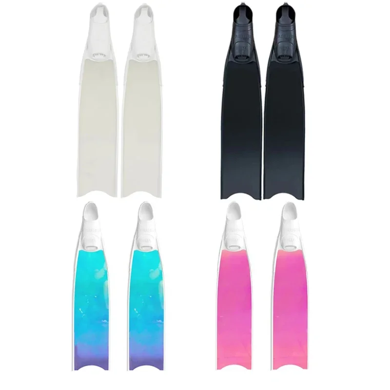 Pattern Transparent Glass Fiber Flipper Scuba Freediving Fins for Underwater Snorkeling Spearfishing Diving