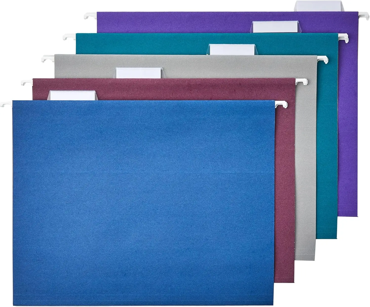 

Hanging File Folders with Adjustable Tabs for Document Organization, Letter Size, Jewel-Tone Colors, 25-Pack