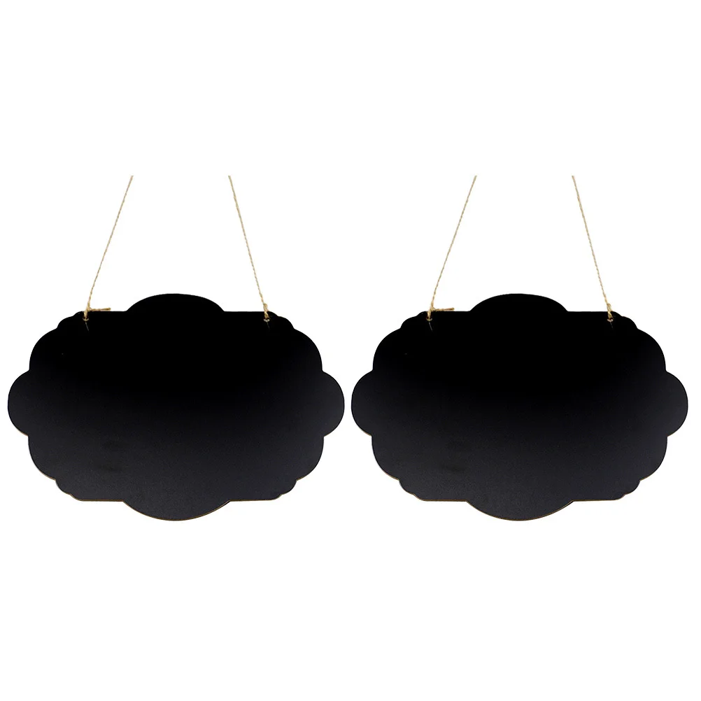 Pizarra colgante de madera con forma de nube, tableros de escritura de doble cara para pared, puerta, ventana, exhibición de notas, herramienta artística, 2 uds.