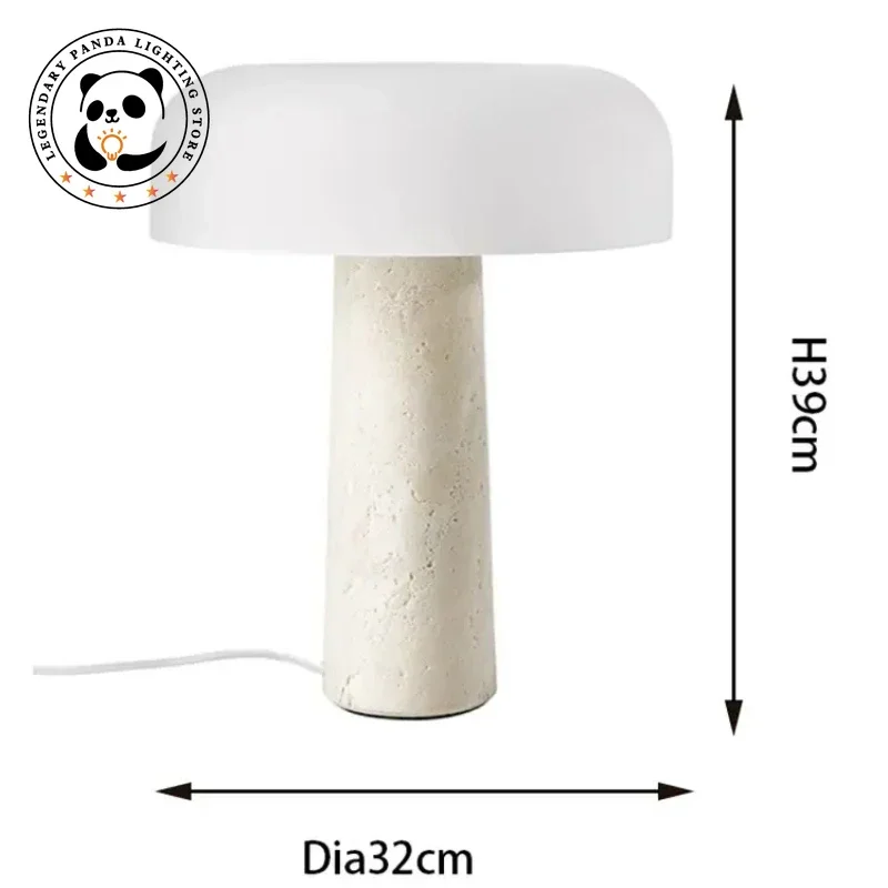 Nordic Designer Table Lamps Luxury Marble Stone Mushroom Luminarias Parlor Sofa Bedroom Bedside Study Hotel Decor Light Fixtures