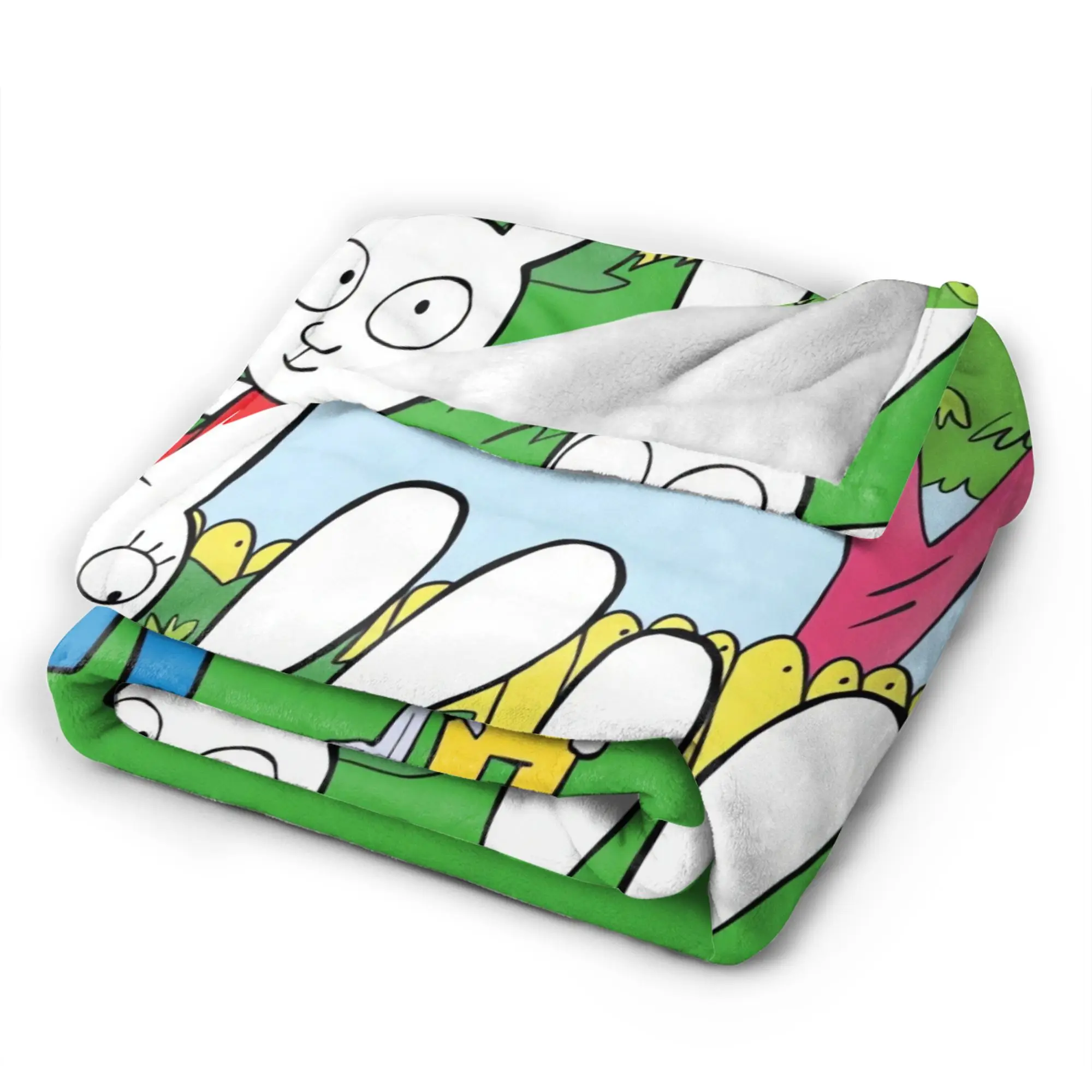 Simons Super Rabbit Soft Blanket  Students Plush Throw Blanket Print Outdoor Flannel Bedspread Sofa Bed Cover
