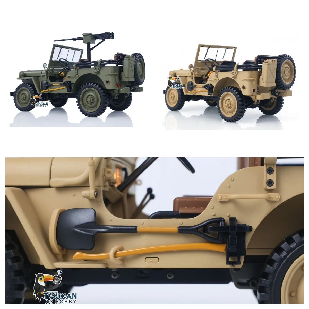 

1/14 HG 2.4GHZ Open-top RC Military Car HG4 58 Remote Control Off Road Vehicle 4WD Combat 2Speed Smoke Battery Model Toys