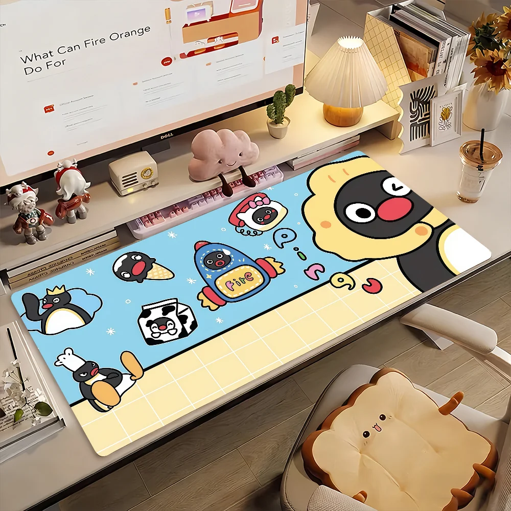 

Cartoon Penguin Pingu Mouse Pad Non-slip Rubber Computer Mat Gamer Balance Decoracion Deskmat Laptop Office Large
