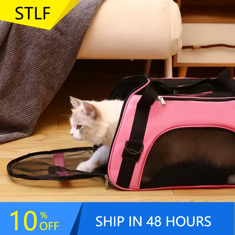 

STLFFashionable Modern Transparent Oxford Eco-friendly Travel Backpack Portable Airline Approved Cat Carrier Solid Pattern Zippe