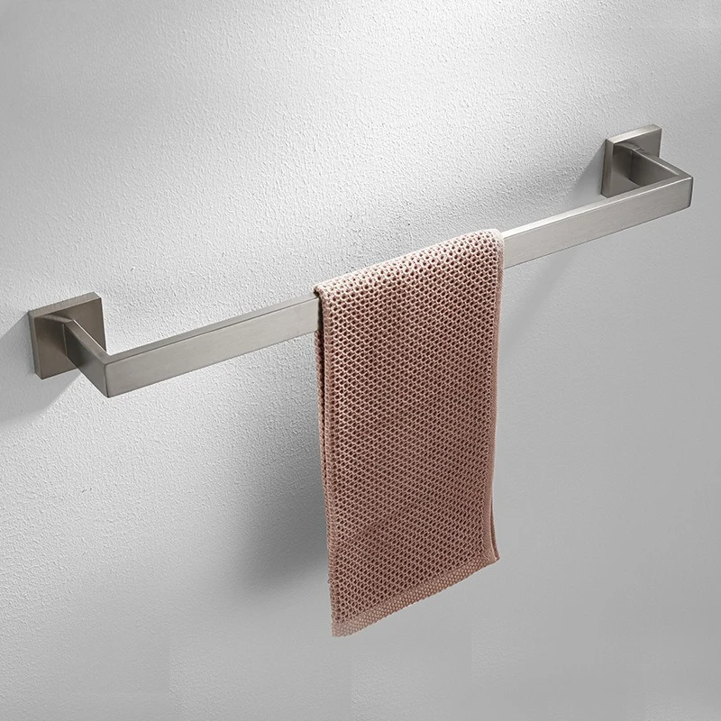 Stainless Steel Square Base Towel Rack - Heavy Duty Bathroom Towel Bar with Thick SUS304 Steel for Durable Use